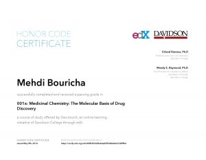 Verify Certificate online : DavidsonX Davidson - Medicinal Chemistry The Molecular Basis of Drug Discovery