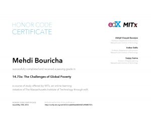 Verify Certificate online : MITx The Massachusetts Institute of Technology - The Challenges of Global Poverty