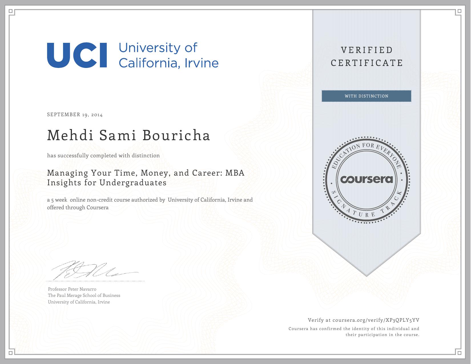 UCI University of California Irvine Managing your time, money and